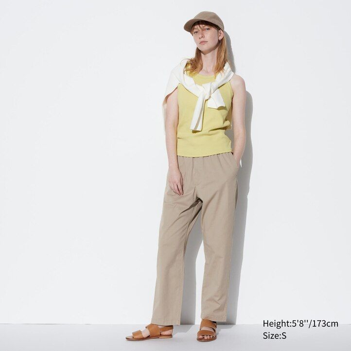 pantaloni alla caviglia uniqlo in cotone dal taglio rilassato da uomo grigio scuro