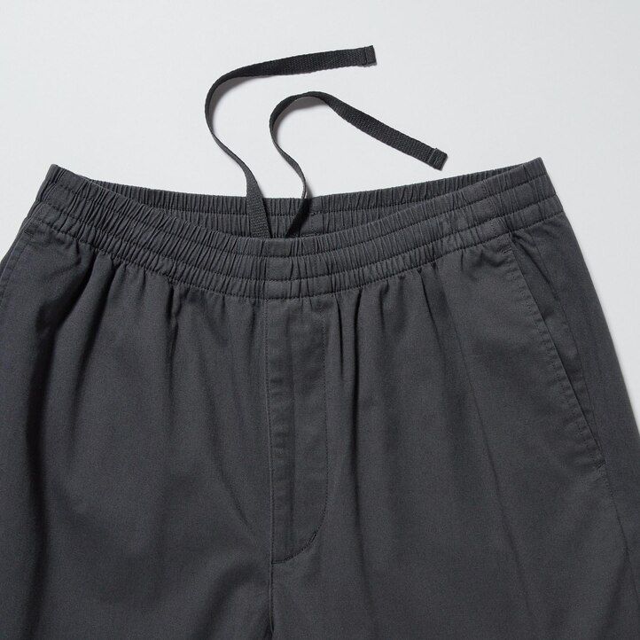 pantaloni alla caviglia uniqlo in cotone dal taglio rilassato da uomo grigio scuro