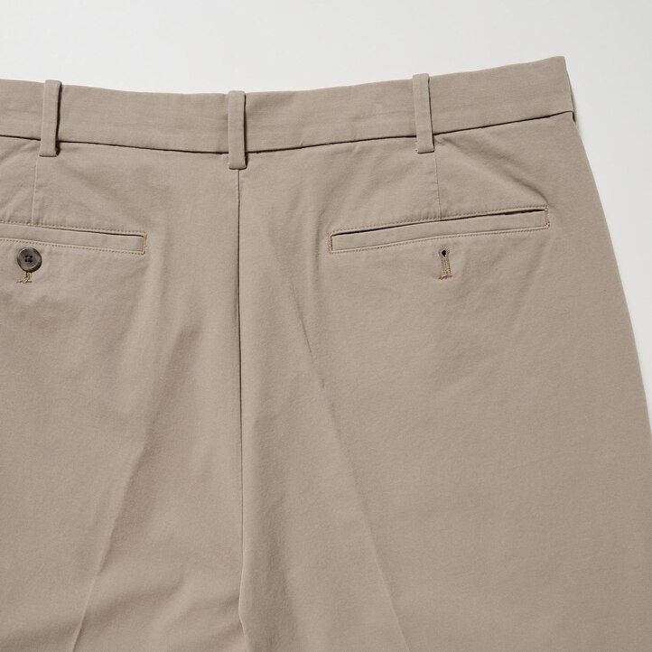 pantaloni alla caviglia uniqlo smart cotton like beige da uomo