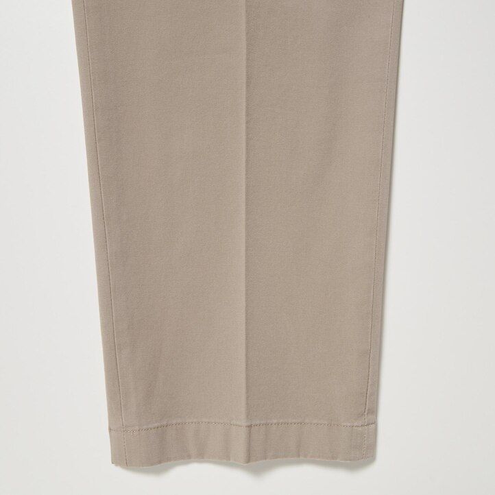 pantaloni alla caviglia uniqlo smart cotton like beige da uomo