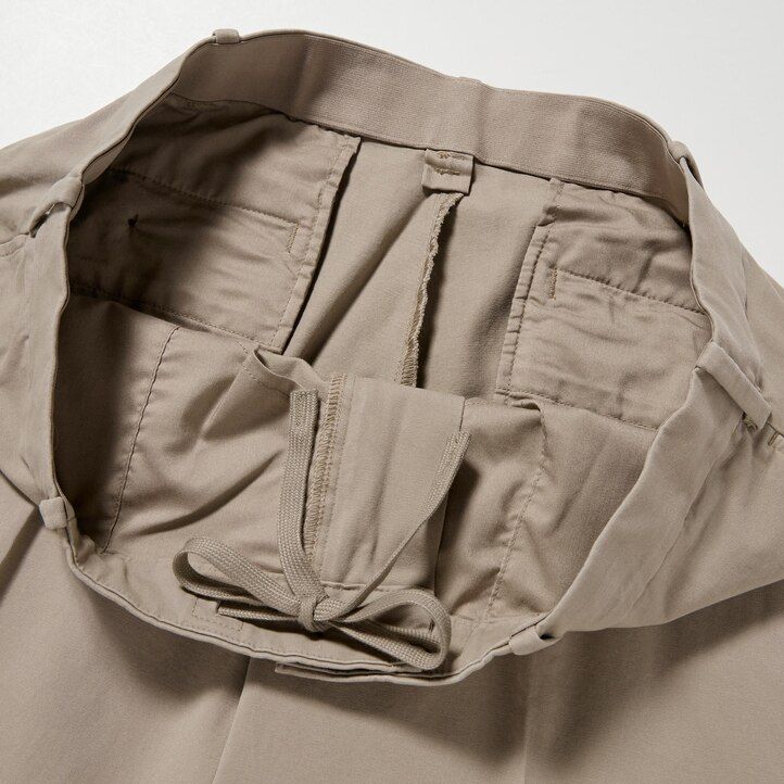 pantaloni alla caviglia uniqlo smart cotton like beige da uomo