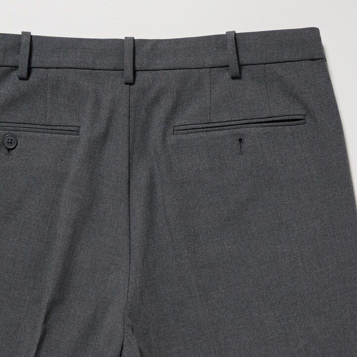 pantaloni uniqlo smart woollike da uomo grigi alla caviglia