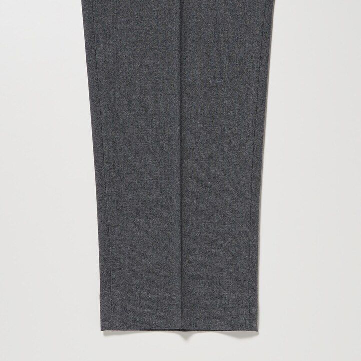 pantaloni uniqlo smart woollike da uomo grigi alla caviglia