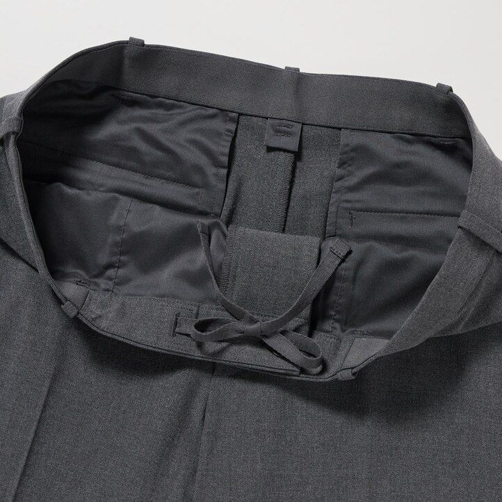 pantaloni uniqlo smart woollike da uomo grigi alla caviglia