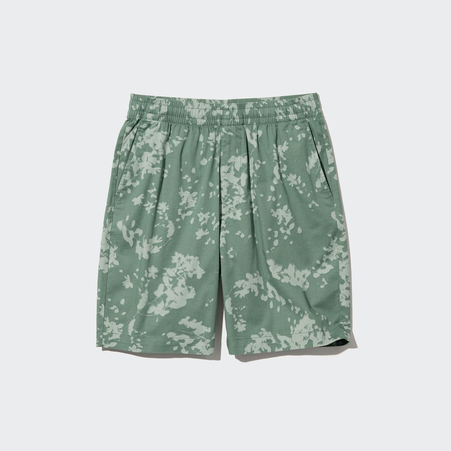 pantaloni uniqlo dry stretch con stampa a foglie easys da uomo verdi