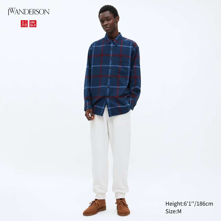 pantaloni da uomo in jersey testurizzato uniqlo bianchi