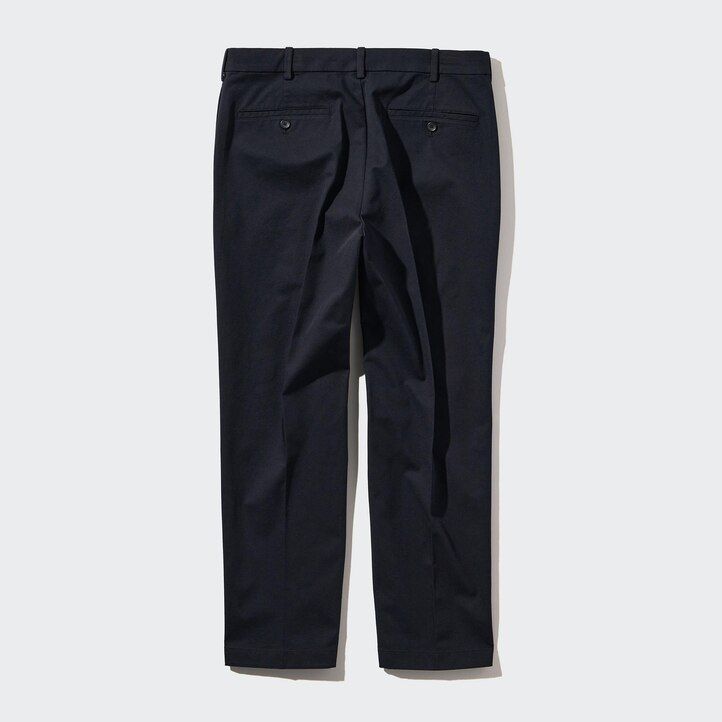 pantaloni da uomo uniqlo smart cotton beige alla caviglia