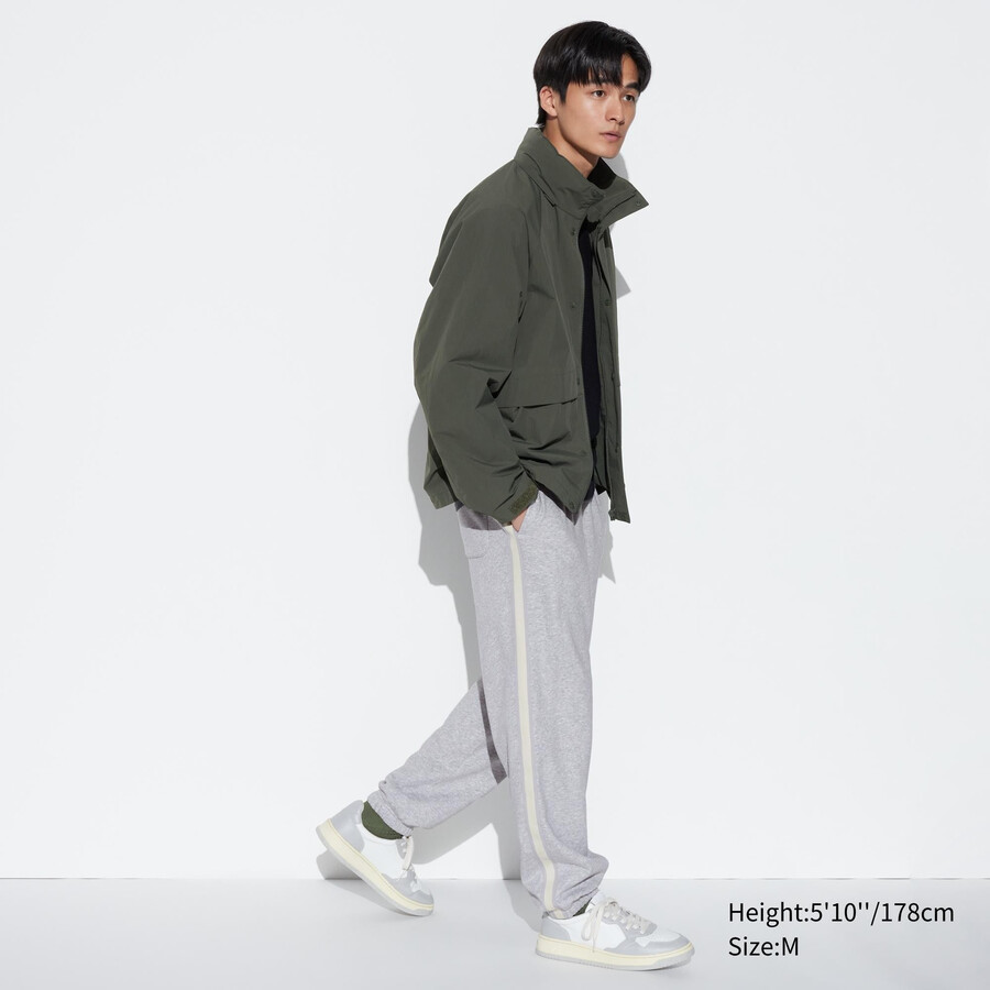 pantaloni da uomo uniqlo side stripe grigi