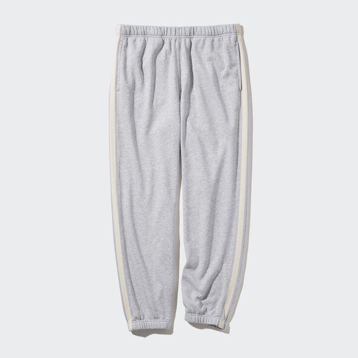 pantaloni da uomo uniqlo side stripe grigi