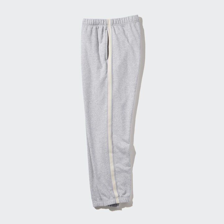 pantaloni da uomo uniqlo side stripe grigi