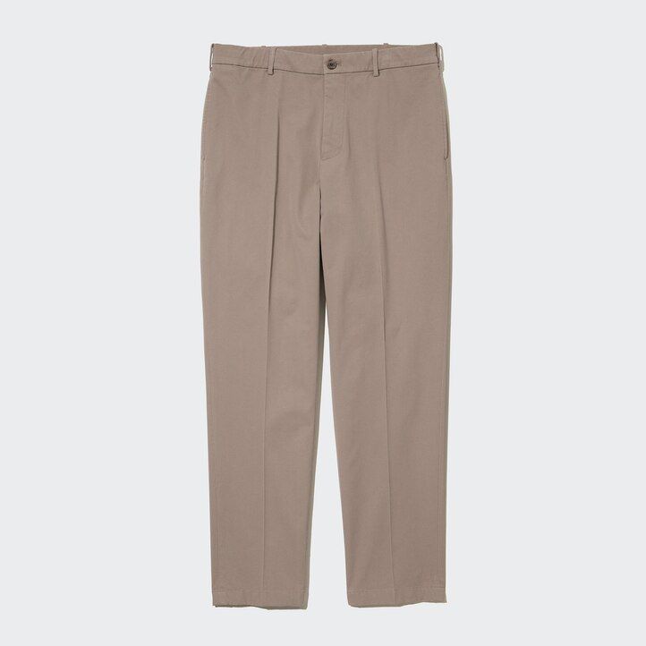 pantaloni da uomo uniqlo smart cotton bianchi alla caviglia