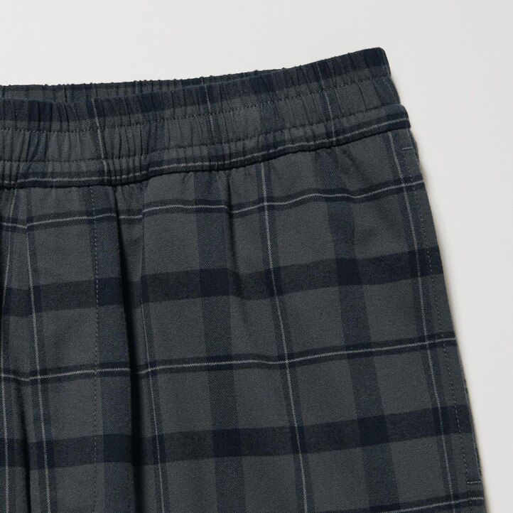 pantaloni da uomo uniqlo flannel easy patterned alla caviglia grigio scuro