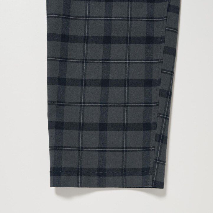 pantaloni da uomo uniqlo flannel easy patterned alla caviglia grigio scuro