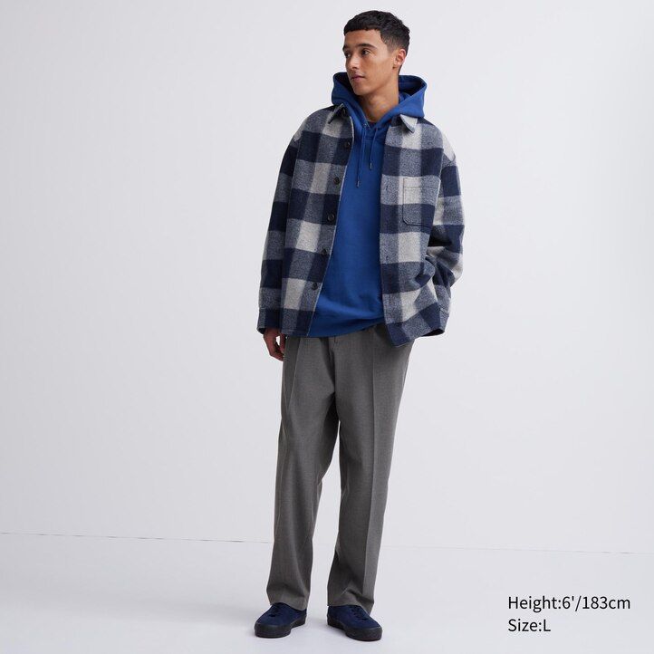 pantaloni a gamba larga uniqlo plissettati da uomo beige