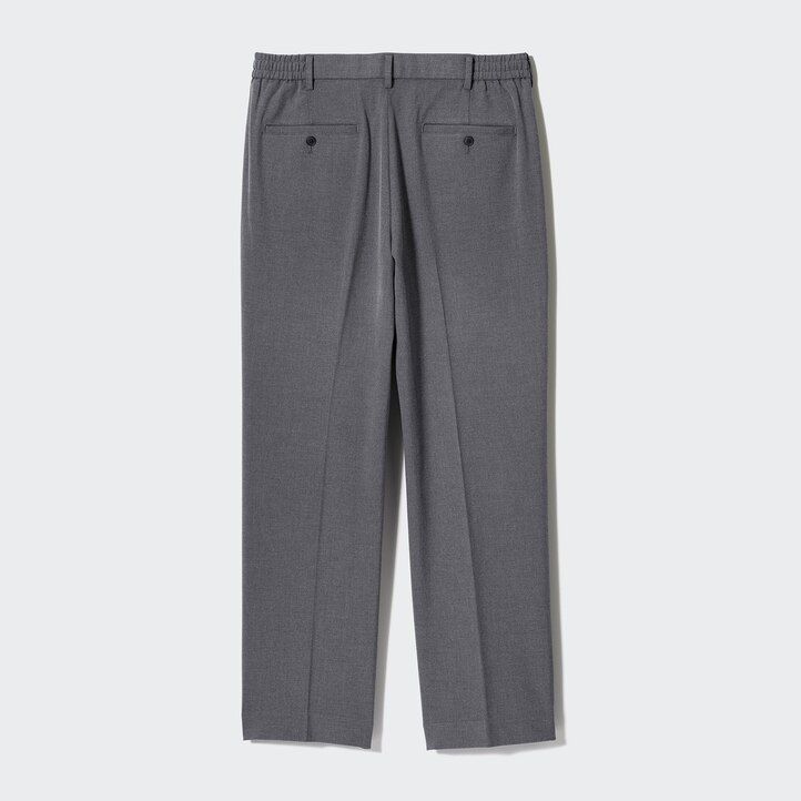 pantaloni a gamba larga uniqlo plissettati da uomo beige