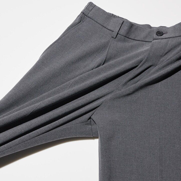 pantaloni a gamba larga uniqlo plissettati da uomo beige