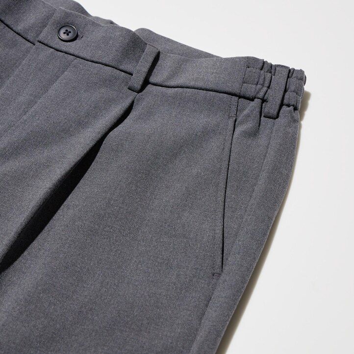 pantaloni a gamba larga uniqlo plissettati da uomo beige