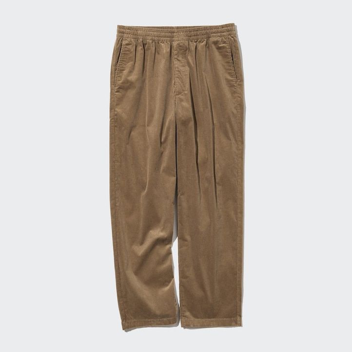 pantaloni da uomo uniqlo corduroy easy alla caviglia neri