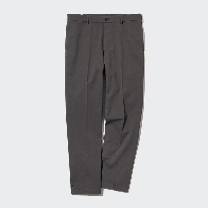 pantaloni uniqlo smart cotton alla caviglia da uomo beige
