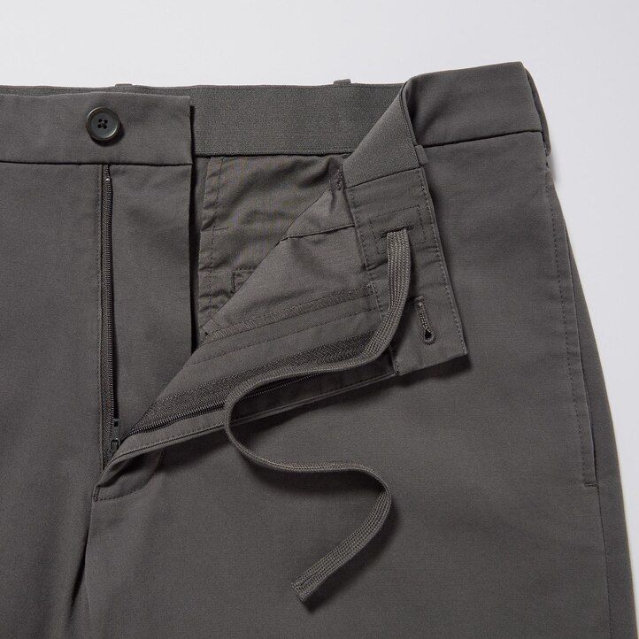 pantaloni uniqlo smart cotton alla caviglia da uomo beige