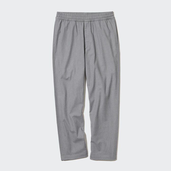 pantaloni uniqlo in flanella alla caviglia da uomo grigi