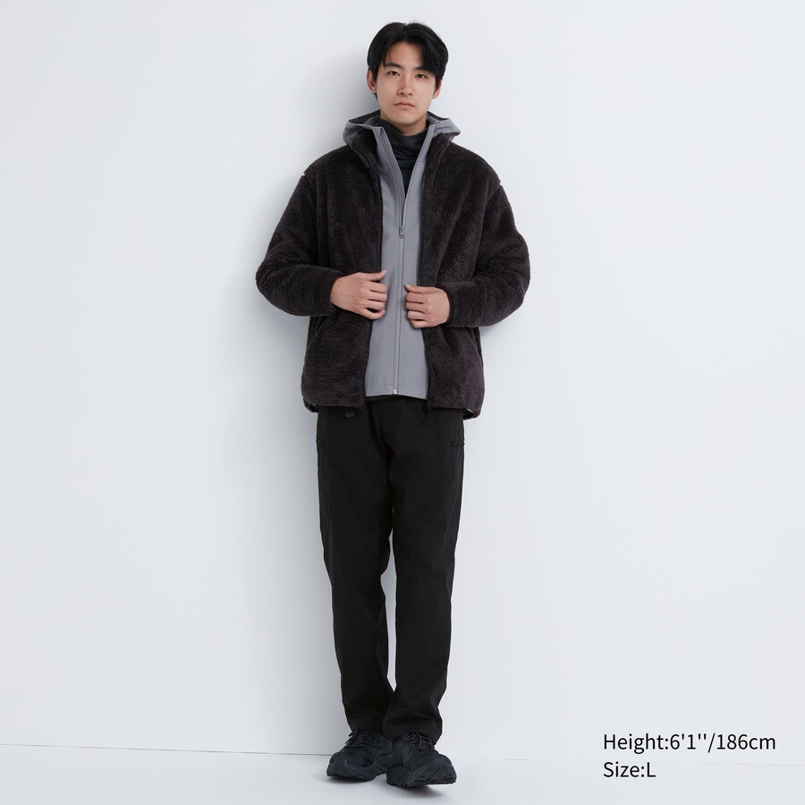pantaloni caldi foderati uniqlo heattech da uomo neri