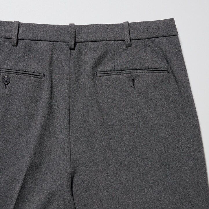 pantaloni da uomo uniqlo smart wool like alla caviglia grigi