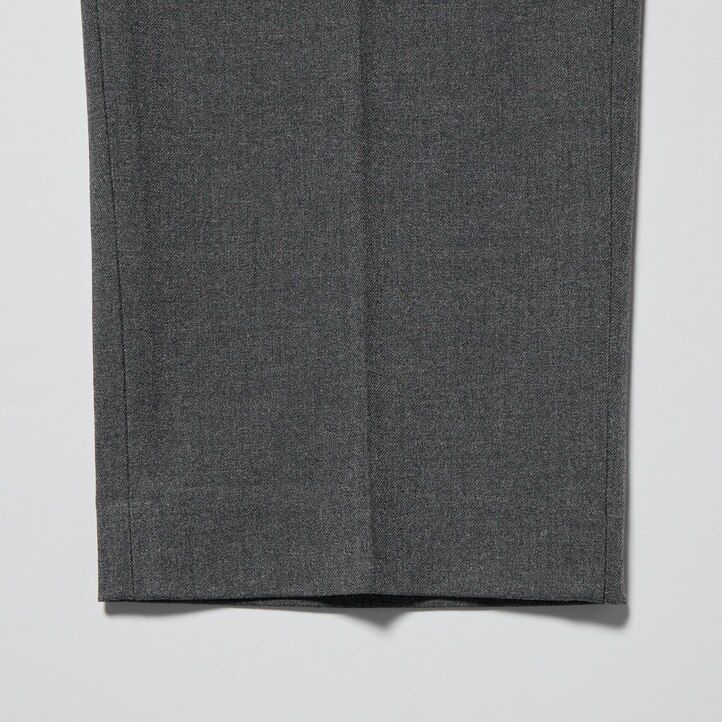 pantaloni da uomo uniqlo smart wool like alla caviglia grigi