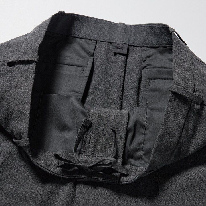 pantaloni da uomo uniqlo smart wool like alla caviglia grigi
