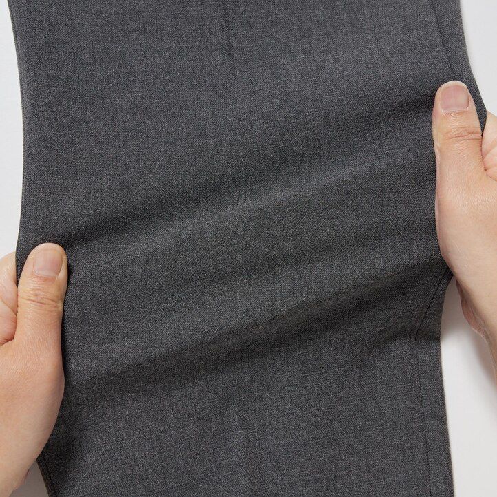 pantaloni da uomo uniqlo smart wool like alla caviglia grigi