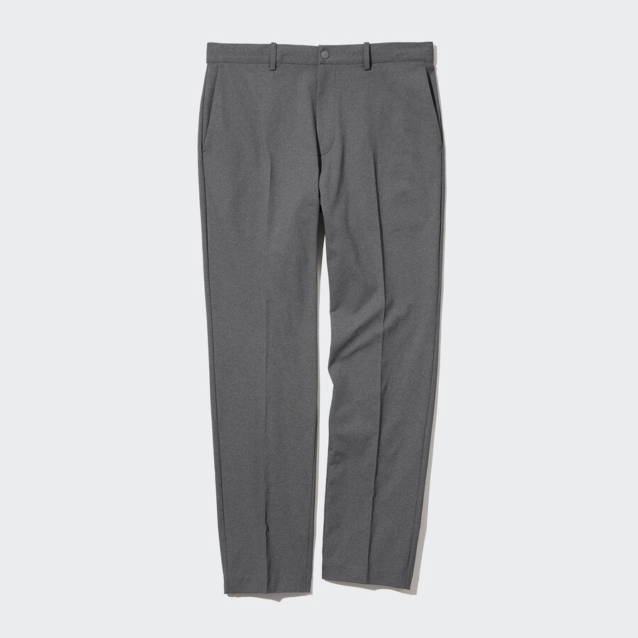 pantaloni uniqlo smart ultra stretch alla caviglia da uomo grigi
