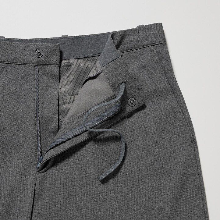 pantaloni uniqlo smart ultra stretch alla caviglia da uomo grigi