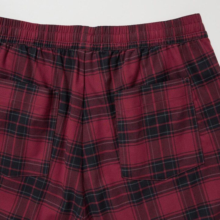 pantaloni uniqlo flannel easy patterned da uomo lunghezza alla caviglia rossi