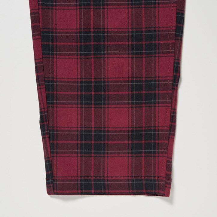 pantaloni uniqlo flannel easy patterned da uomo lunghezza alla caviglia rossi