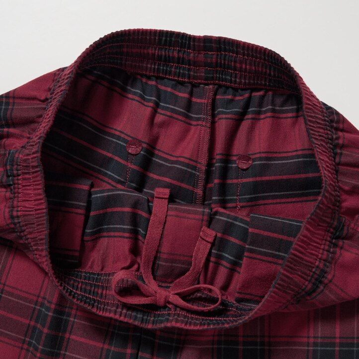 pantaloni uniqlo flannel easy patterned da uomo lunghezza alla caviglia rossi