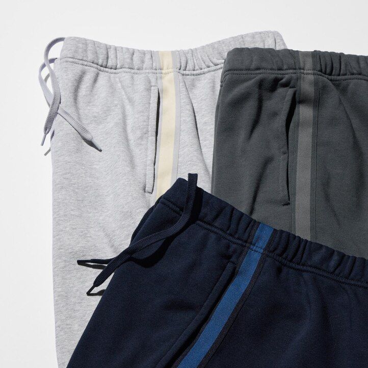 pantaloni da uomo uniqlo side stripe grigi