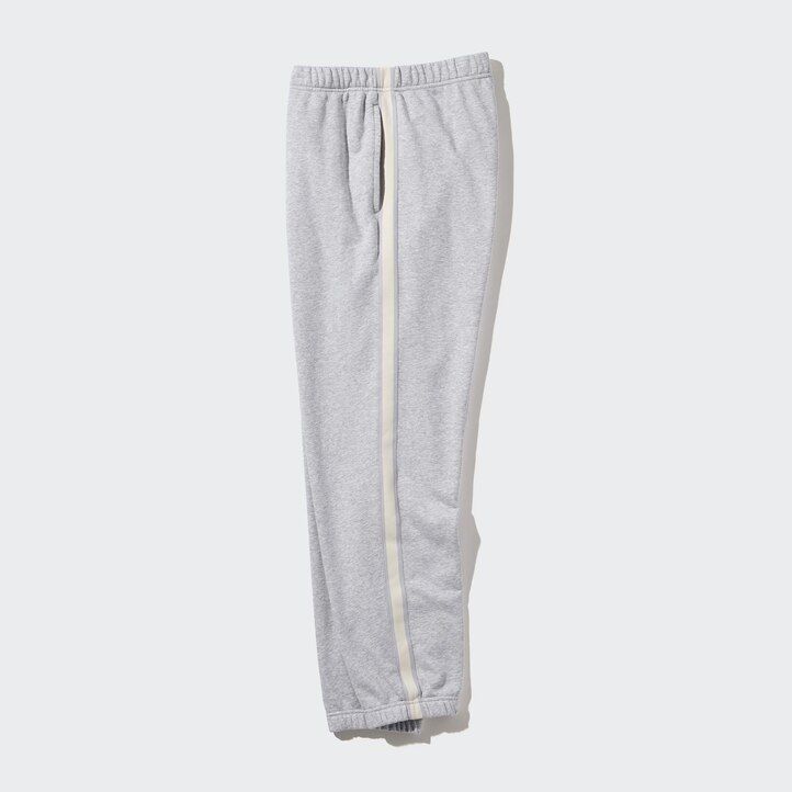 pantaloni da uomo uniqlo side stripe grigi