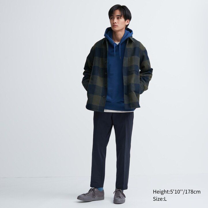 pantaloni da uomo uniqlo smart ultra stretch grigi alla caviglia