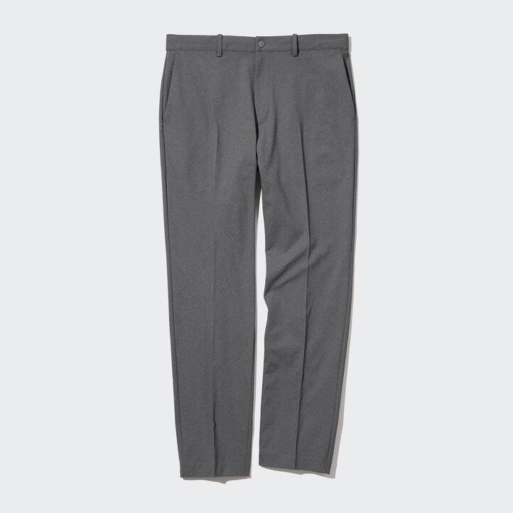 pantaloni da uomo uniqlo smart ultra stretch grigi alla caviglia