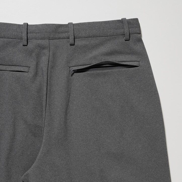 pantaloni da uomo uniqlo smart ultra stretch grigi alla caviglia