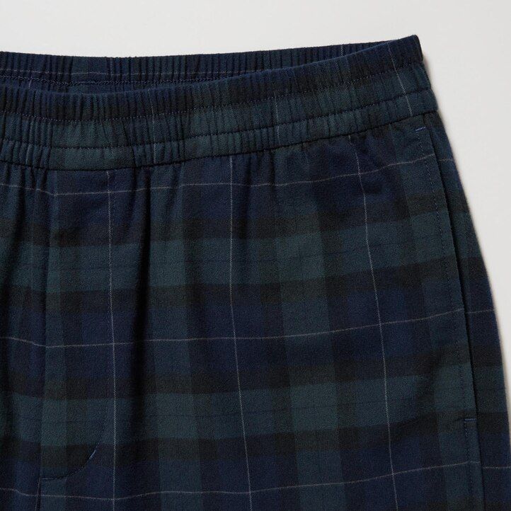 pantaloni da uomo uniqlo flannel easy patterned alla caviglia verde scuro
