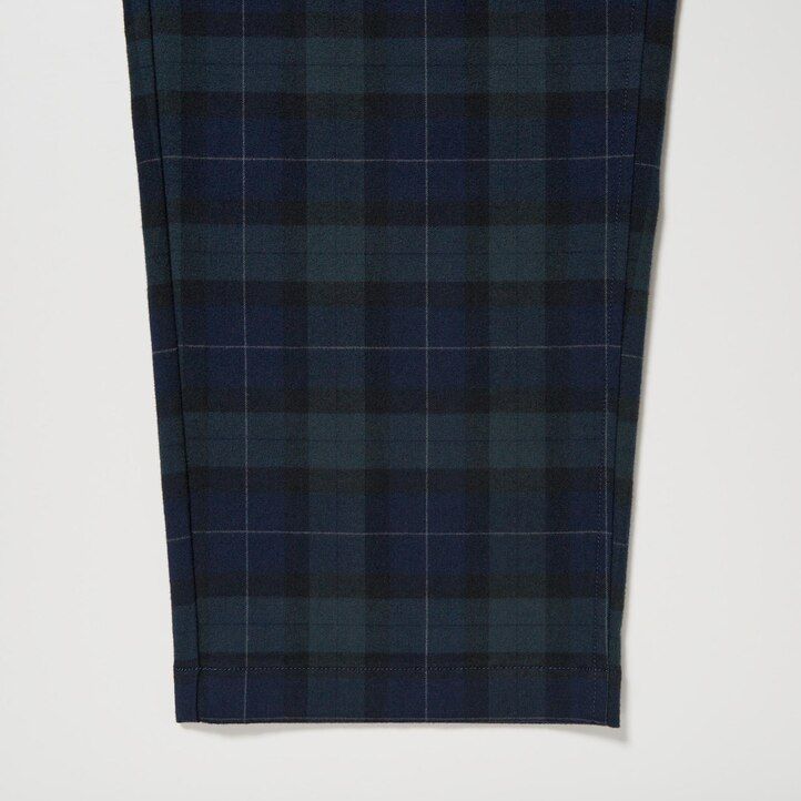 pantaloni da uomo uniqlo flannel easy patterned alla caviglia verde scuro