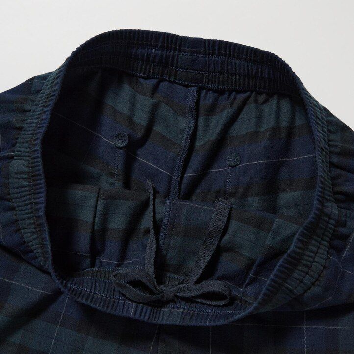 pantaloni da uomo uniqlo flannel easy patterned alla caviglia verde scuro