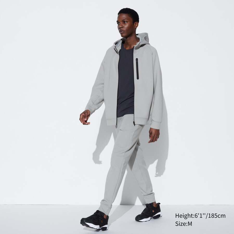 pantaloni uniqlo dry stretch da uomo grigio chiaro