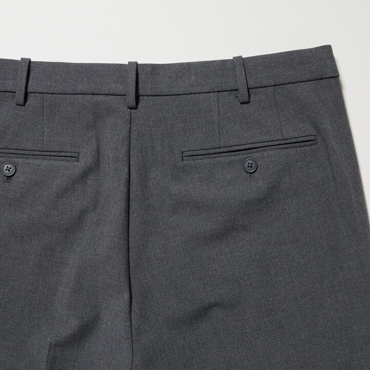 pantaloni uniqlo smart woollike da uomo grigi alla caviglia