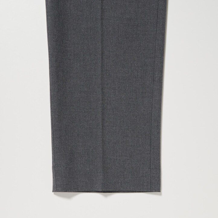 pantaloni uniqlo smart woollike da uomo grigi alla caviglia