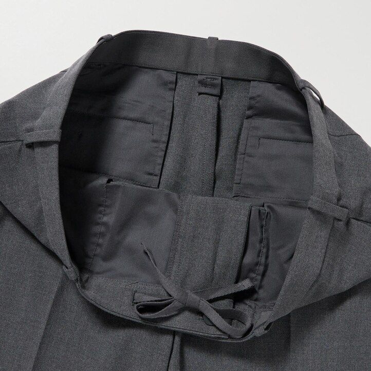 pantaloni uniqlo smart woollike da uomo grigi alla caviglia