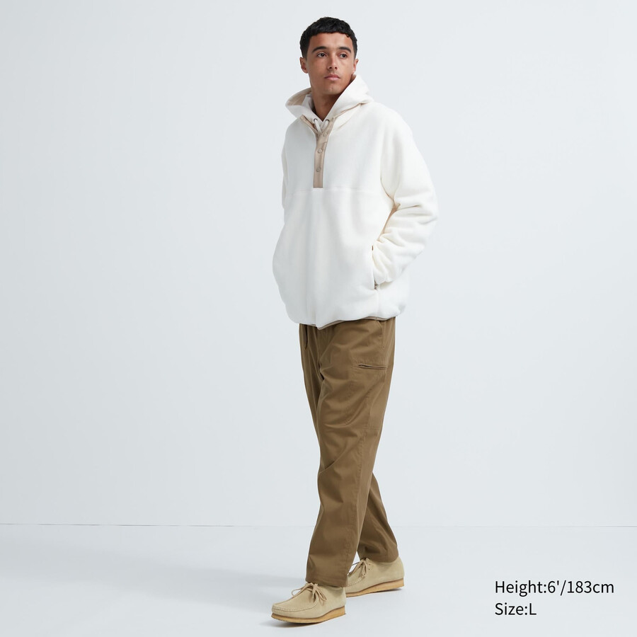 pantaloni da uomo uniqlo heattech con fodera calda marrone