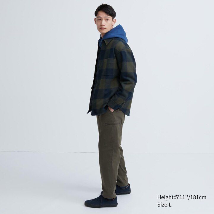 pantaloni da uomo uniqlo heattech con fodera calda marrone