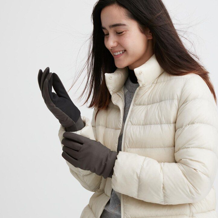 guanti touchscreen uniqlo da donna grigio scuro